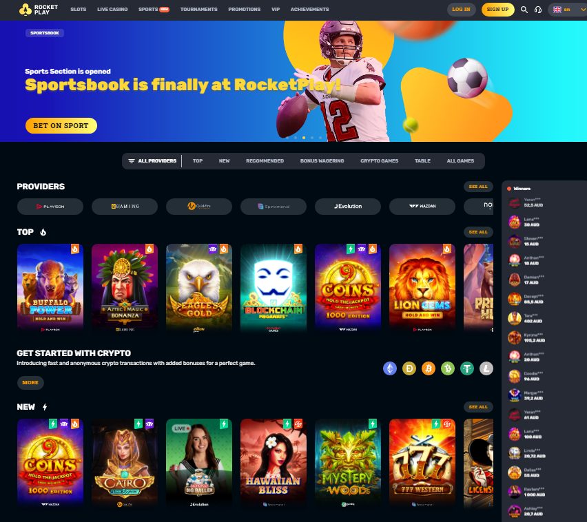 No deposit bonus 2025 at Rocket Play casino for registration