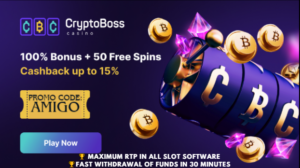 Exclusive welcome bonus at Cryptoboss Casino using promo code