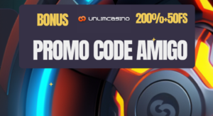 Increased bonus 200% at Unlim casino using promo code AMIGO