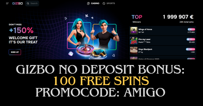 Gizbo Casino Willkommensbonus Angebot mit Freispielen