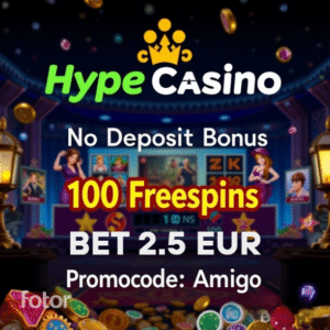 Hype casino - no deposit bonus 100 freespins