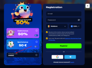 Using the AMIGO promo code at Fugu Casino, you receive a no deposit bonus and a welcome package