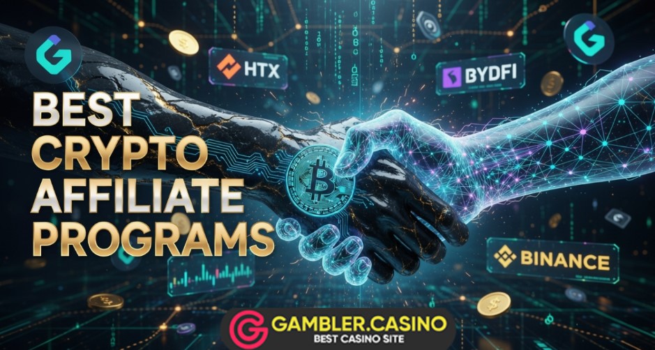 Best Crypto Exchange Affiliate Programs 2026: Earn Lifetime Commissions 1 Futuristic handshake with Bitcoin and crypto network background featuring HTX, BYDFi, Binance logos and text Best Crypto Affiliate Programs 2026